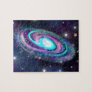 Milky Way Galaxy   Kosmische blauwe Paarse roze gl Legpuzzel