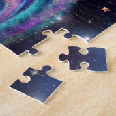 Milky Way Galaxy | Kosmische blauwe Paarse roze gl Legpuzzel (Zijkant)
