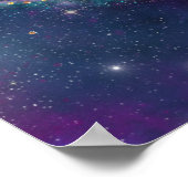 Milky Way Galaxy | Kosmische blauwe Paarse roze gl Poster (Hoek)