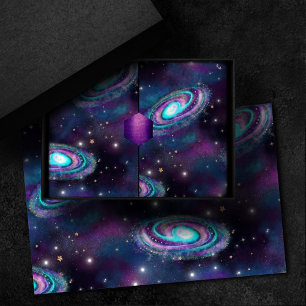 Milky Way Galaxy Kosmische blauwe Paarse roze gl Tissuepapier