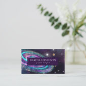 Milky Way Galaxy | Kosmische blauwe Paarse roze gl Visitekaartje (Staand voorkant)