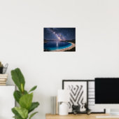Milky Way Galaxy Ocean Bay Poster - Night Sky Coas (Thuiskantoor)