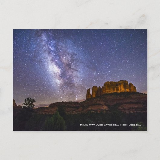 Milky Way Galaxy Over Cathedral Rock, Arizona Briefkaart (Voorkant)