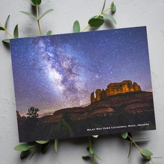Milky Way Galaxy Over Cathedral Rock, Arizona Briefkaart