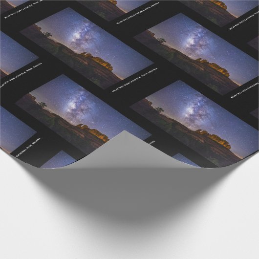 Milky Way Galaxy Over Cathedral Rock, Arizona Cadeaupapier (Hoek)