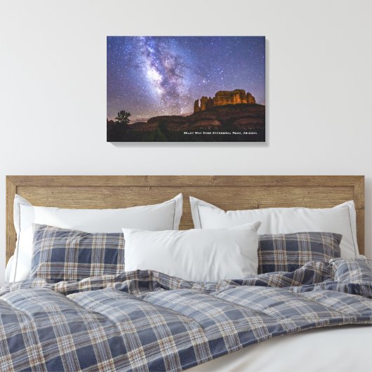 Milky Way Galaxy Over Cathedral Rock, Arizona Canvas Afdruk (Insitu (Slaapkamer))