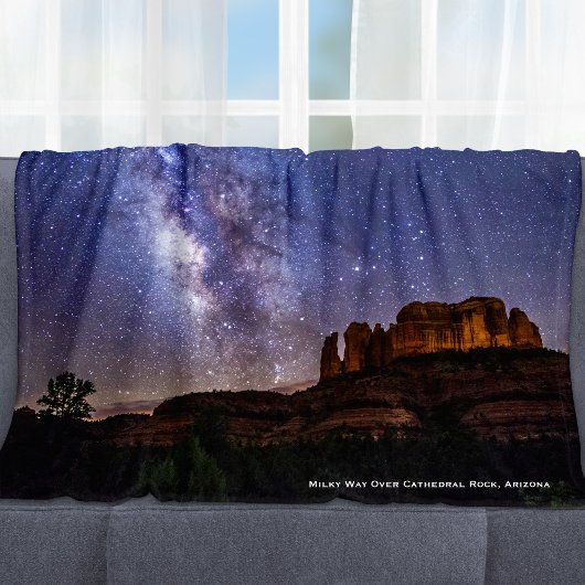 Milky Way Galaxy Over Cathedral Rock, Arizona Fleece Deken
