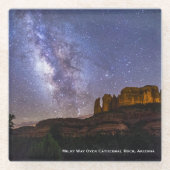 Milky Way Galaxy Over Cathedral Rock, Arizona Glazen Onderzetter (Voorkant)