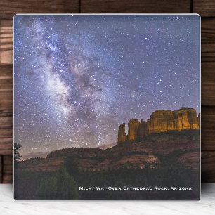 Milky Way Galaxy Over Cathedral Rock, Arizona Glazen Onderzetter