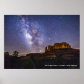 Milky Way Galaxy Over Cathedral Rock, Arizona Poster (Voorkant)