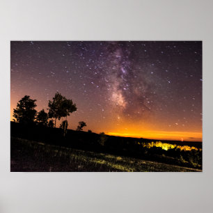 Milky Way, gezien van Silver Lake, Michigan Poster