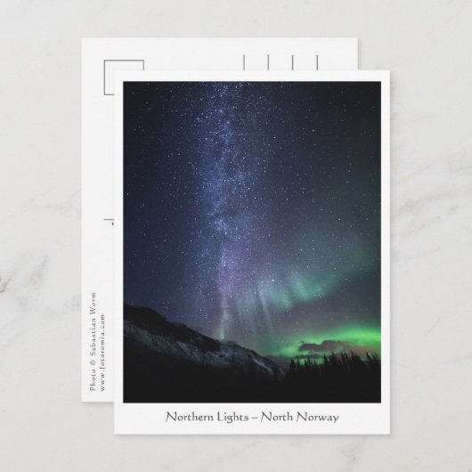 Milky Way Northern Lights Briefkaart (Voorkant / Achterkant)