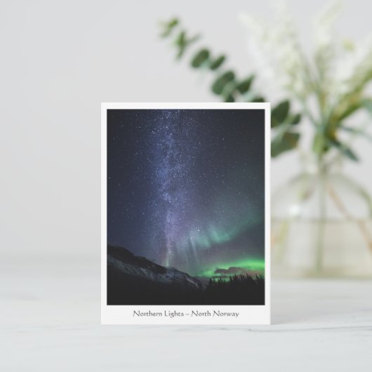 Milky Way Northern Lights Briefkaart (Staand voorkant)