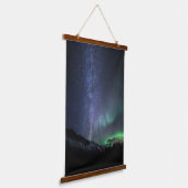 Milky Way Northern Lights Hangend Wandkleed (Gebogen)