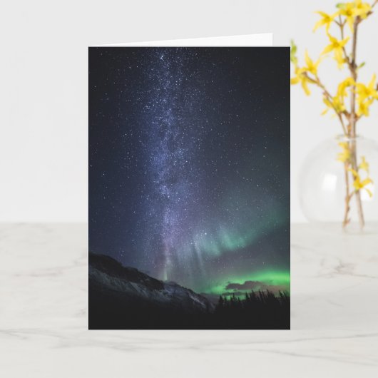 Milky Way Northern Lights Kaart (Gele Bloem)