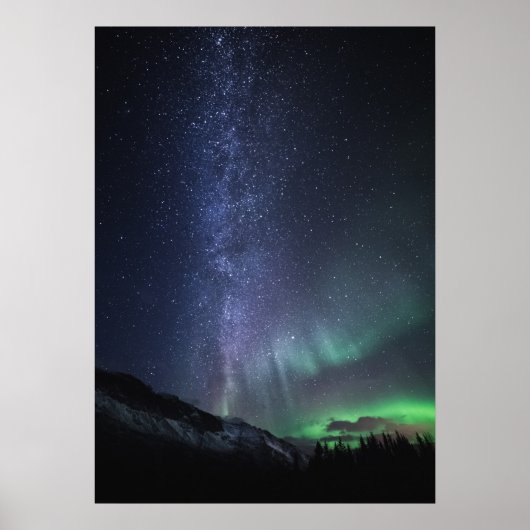 Milky Way Northern Lights Poster (Voorkant)