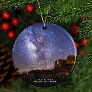 Milky Way Over Cathedral Rock, Arizona Kerstmis Keramisch Ornament