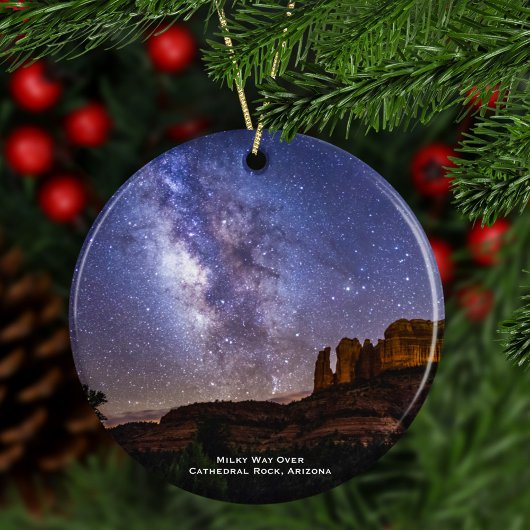 Milky Way Over Cathedral Rock, Arizona Kerstmis Keramisch Ornament