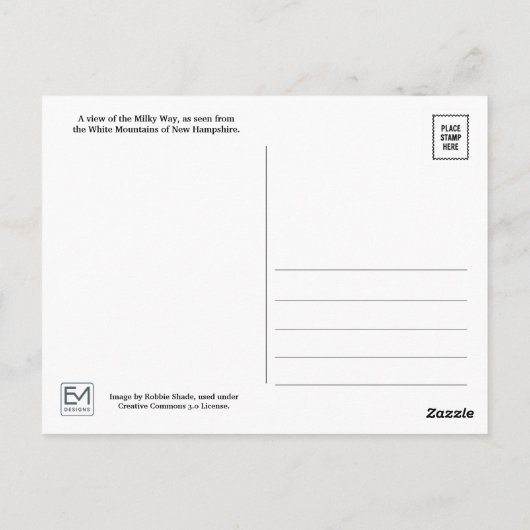 Milky Way Postcard Briefkaart (Achterkant)