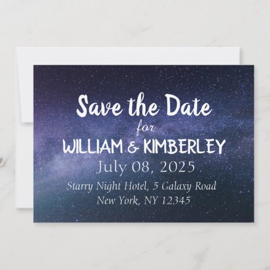 Milky Way Stars Galaxy Elegant Wedding Save Save The Date (Voorkant)