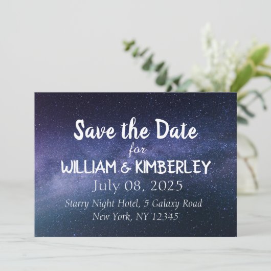 Milky Way Stars Galaxy Elegant Wedding Save The Date (Staand voorkant)