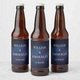 Milky Way Stars Sky Galaxy Elegant Wedding Bier Etiket