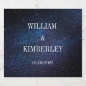 Milky Way Stars Sky Galaxy Elegant Wedding Bier Etiket (Enkel label)