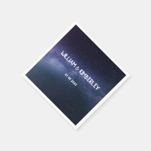 Milky Way Stars Sky Galaxy Elegant Wedding Napkin Servet (Hoek)