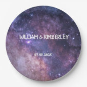 Milky Way Stars Sky Galaxy Elegant Wedding Papieren Bordje (Voorkant)
