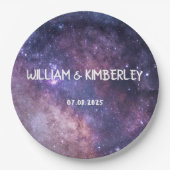 Milky Way Stars Sky Galaxy Elegant Wedding Papieren Bordje (Voorkant)