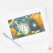 MILKYWAY Halloween Folk Art CAT-STICKERS — Databla Rechthoekige Sticker (Envelop)