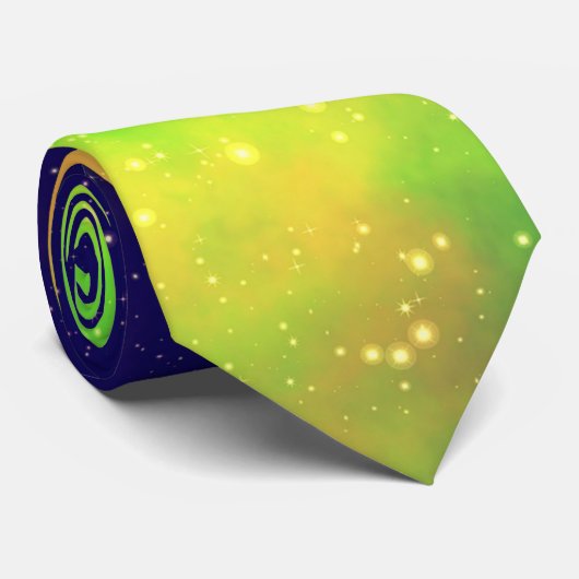 Milkyway Navy Green Nightsky, sterren Stropdas (Opgerold)