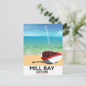 Mill Bay Devon Rail poster Briefkaart (Staand voorkant)