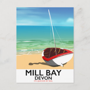 Mill Bay Devon Rail poster Briefkaart