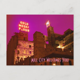 Mill City bij nacht Briefkaart