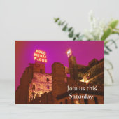 Mill City bij nachtuitnodigingen Kaart (Staand voorkant)