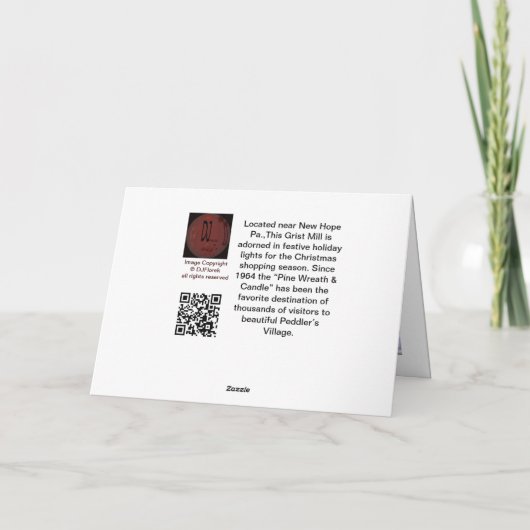 Mill in Lights Holiday Card Feestdagen Kaart (Achterkant)