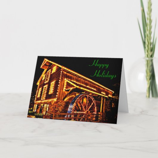 Mill in Lights Holiday Card Feestdagen Kaart (Voorkant)