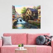 Mill In The Village Canvas Afdruk (Insitu (Woonkamer))
