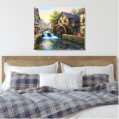 Mill In The Village Canvas Afdruk (Insitu (Slaapkamer))