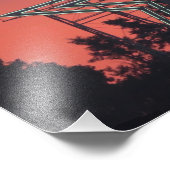 Mill Mountain/Roanoke Star bij zonsondergang Foto Afdruk (Hoek)