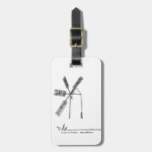 mill op witte achtergrond bagagelabel (Voorkant verticaal)