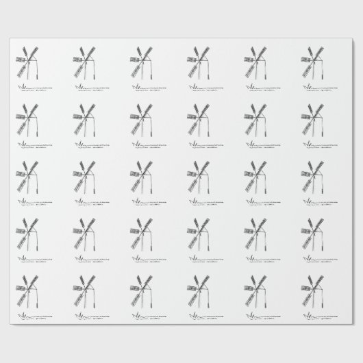 mill op witte achtergrond cadeaupapier (Vlak)