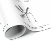 mill op witte achtergrond cadeaupapier (Rol Hoek)