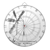 mill op witte achtergrond dartbord (Voorkant)