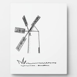 mill op witte achtergrond fotoplaat