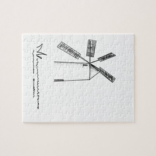 mill op witte achtergrond legpuzzel (Horizontaal)