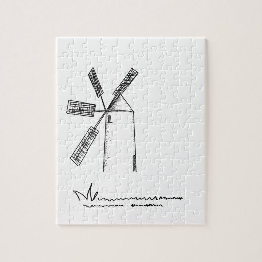 mill op witte achtergrond legpuzzel (Verticaal)