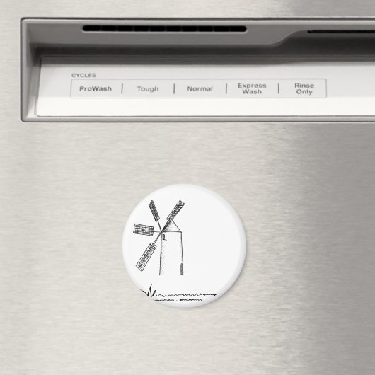 mill op witte achtergrond magneet (Insitu (Vaatwasser))