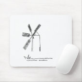 mill op witte achtergrond muismat (Met muis)